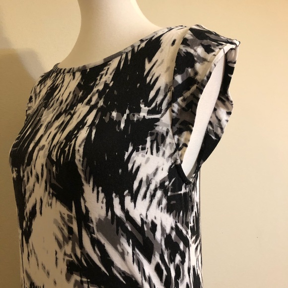 Apt. 9 Soft Abstract Print Black White Grey Dress - Picture 10 of 11
